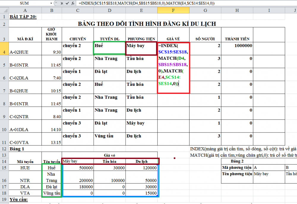 C ch s d ng h m match v k t h p h m match v i h m index